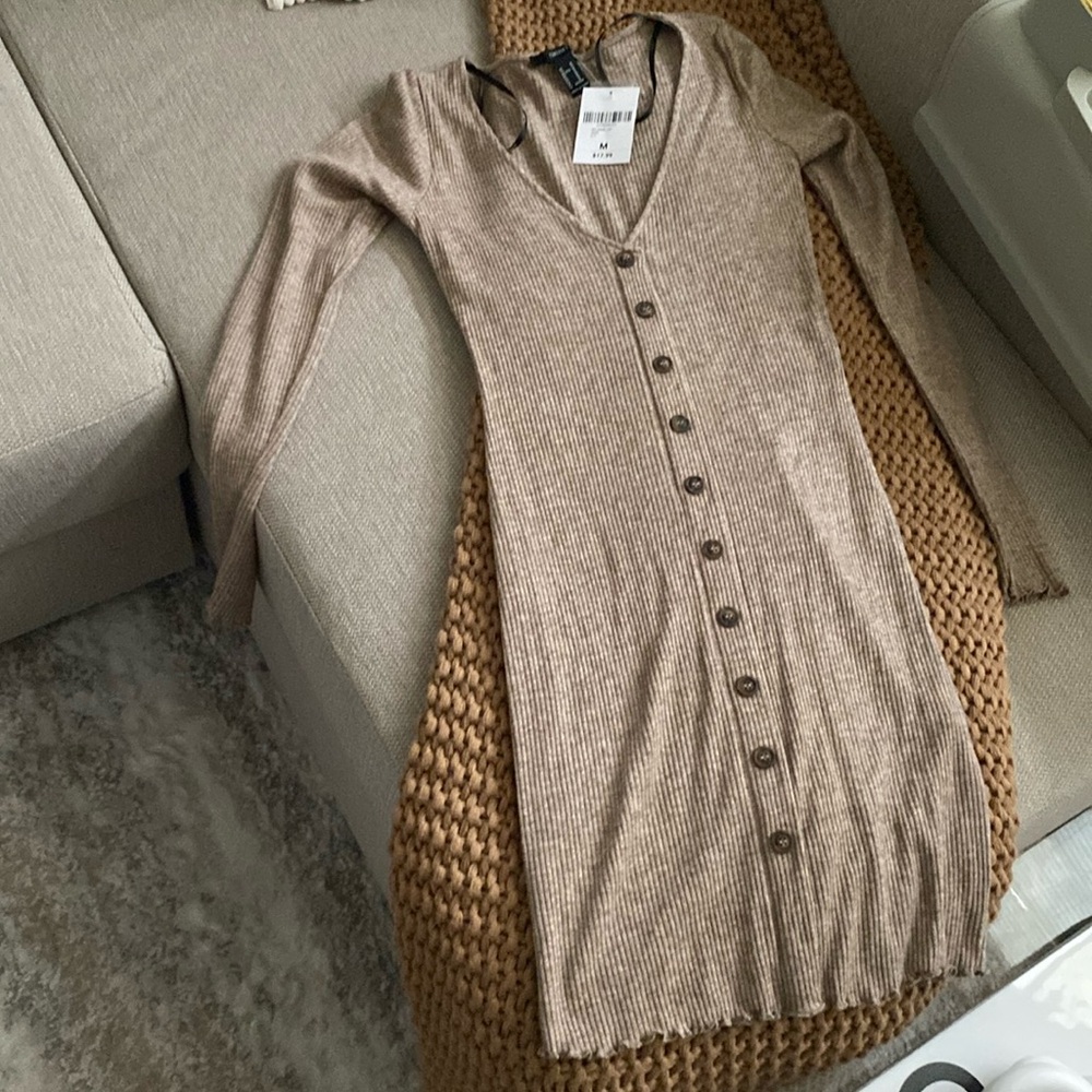 Ribbed Button Up Dresss